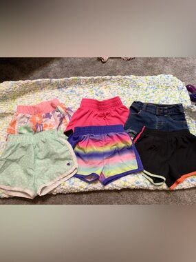 Champion Girls' Active Shorts Lot - Rainbow, Pink, Mint, Black, Denim